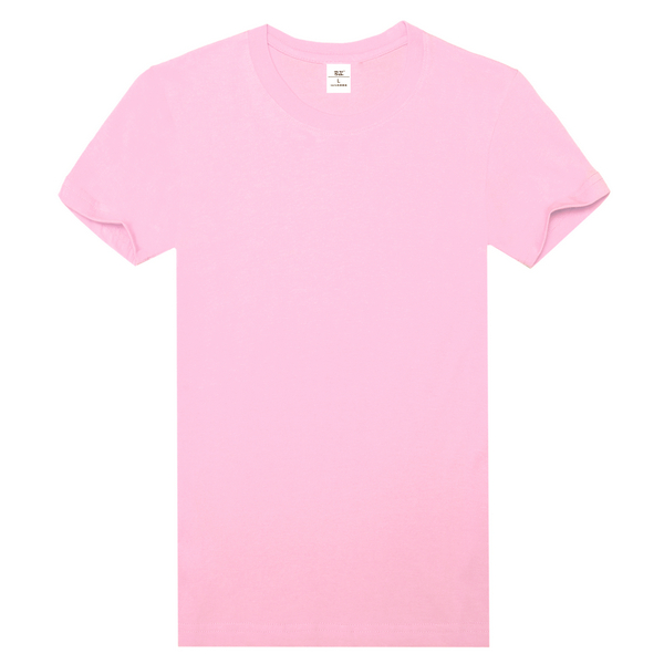 粉色纯棉精梳文化衫