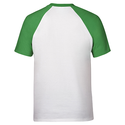 撞色纯棉圆领t恤衫白绿3