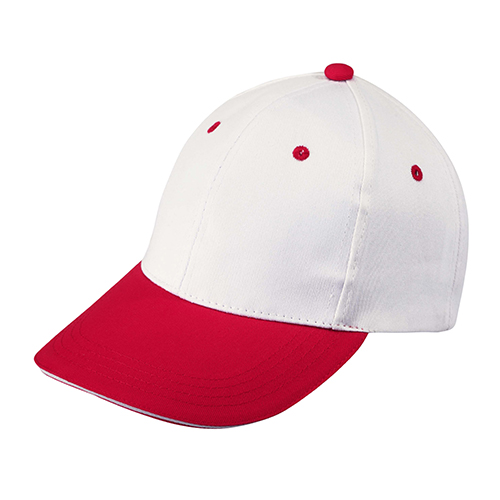 拼色棒球帽红白色