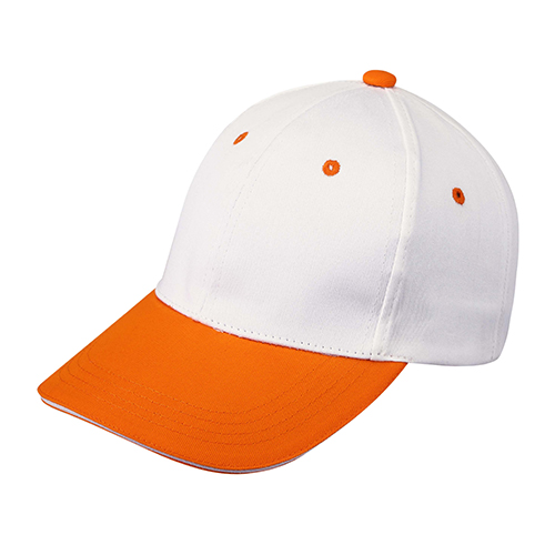拼色棒球帽橙白色